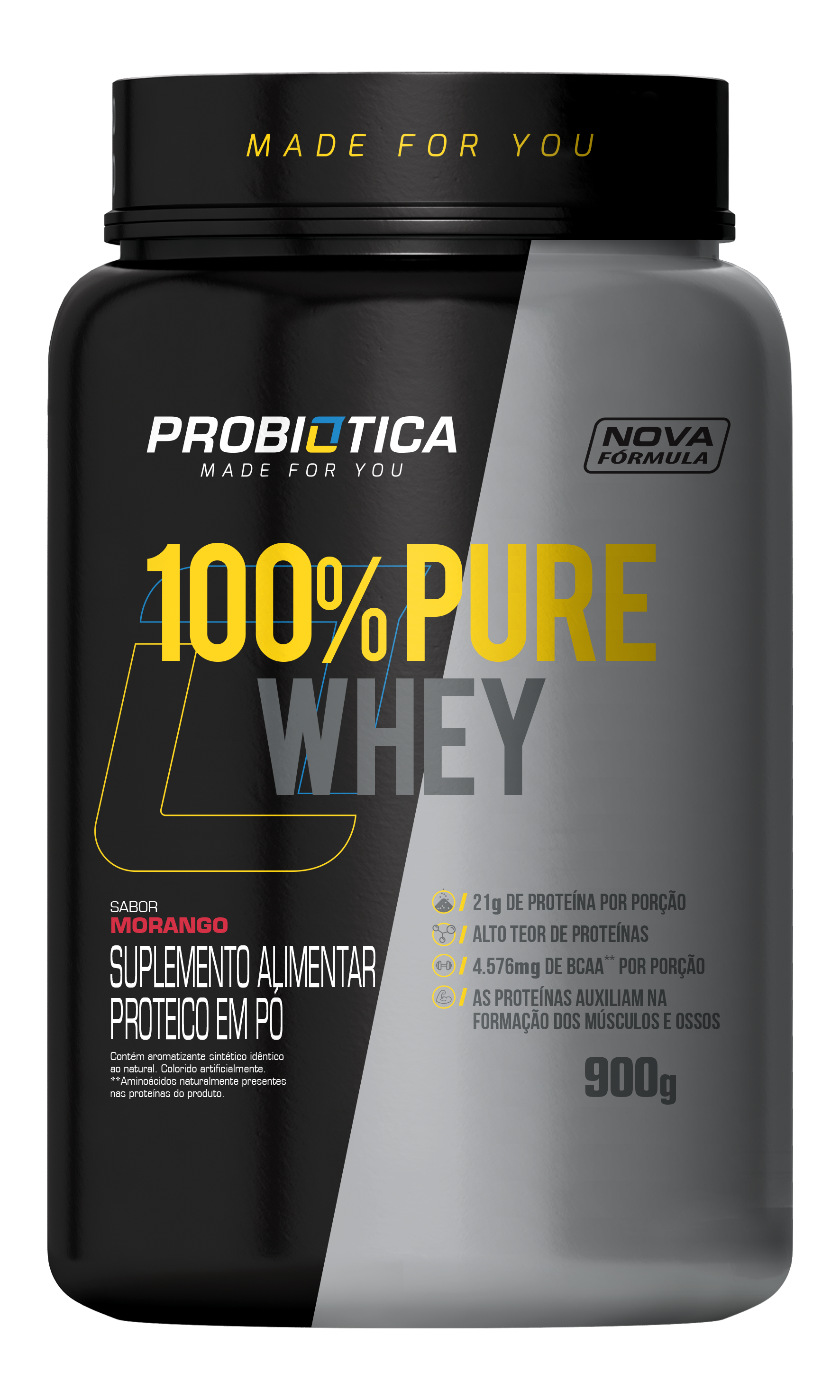100_PureWhey-900g-Morango 100_PureWhey-900g-Morango