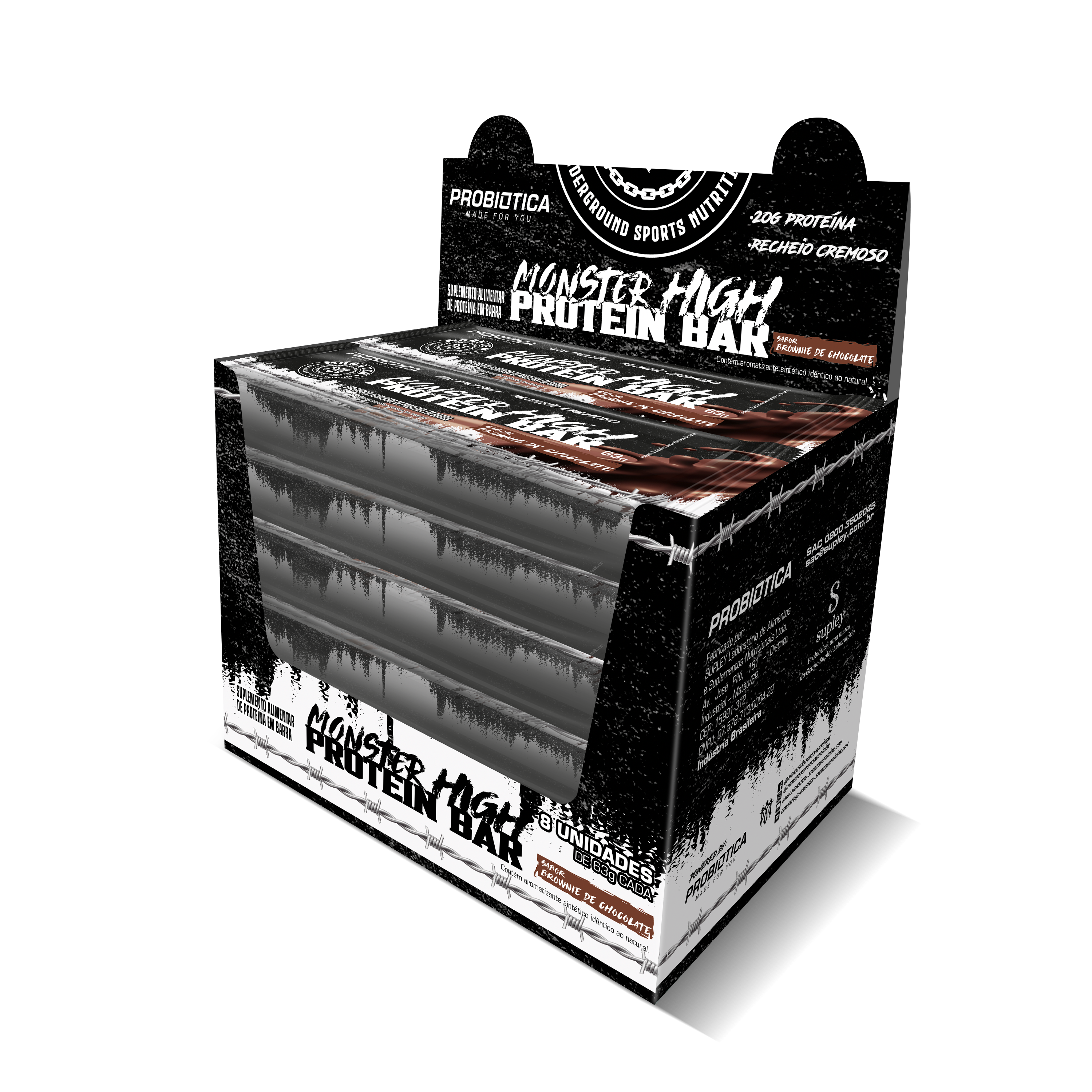 Display Monster High Protein Bar - Brownie de Chocolate