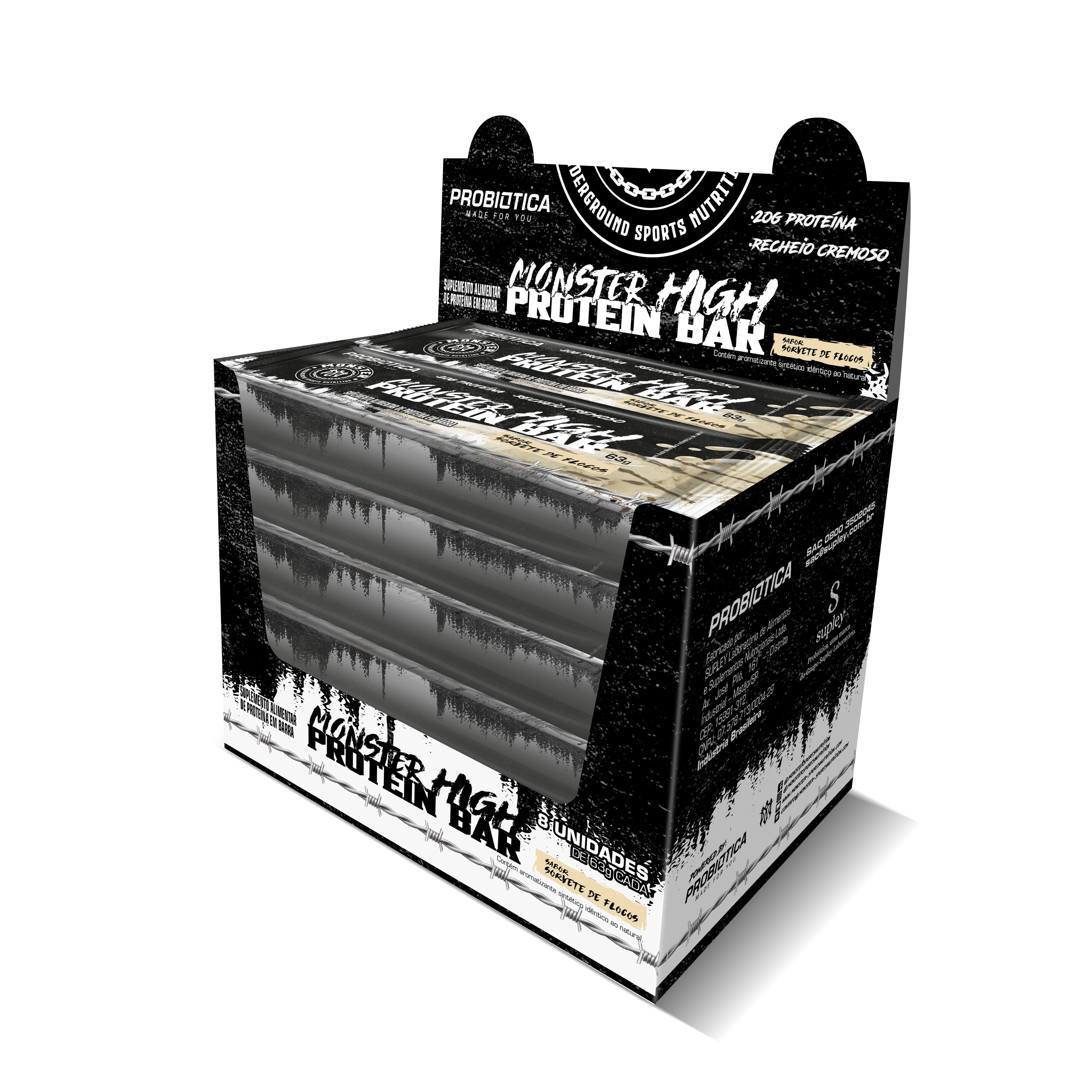Display Monster High Protein Bar - Sorvete de Flocos